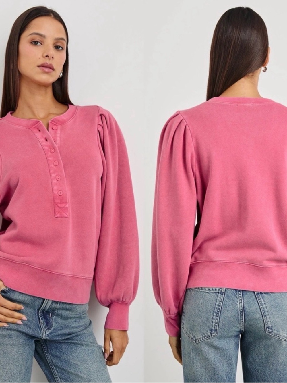 Rails Mariana Henley Sweatshirt - Hibiscus